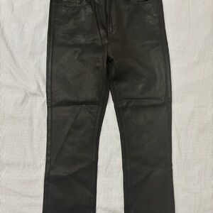 Paige Jeans Womens 32 Black Coated Denim Cindy Straight Stretch